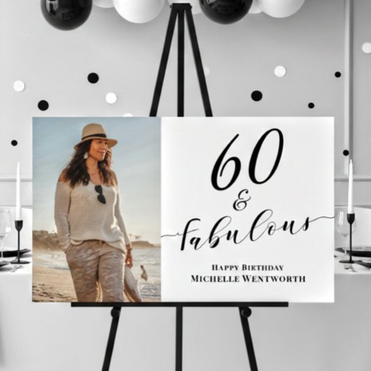 60 and Fabulous Sixtieth Birthday Photo Script Poster