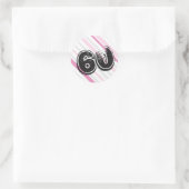 60 ans Anniversaire 60 Autocollants Rose (Sac)