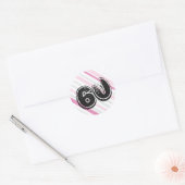 60 ans Anniversaire 60 Autocollants Rose (Enveloppe)