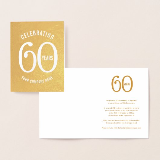 60 ans anniversaire de l'entreprise invitations de (Affichage)