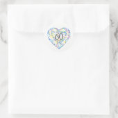 60 ans de diamant coeur aquarelle autocollants d'a (Sac)