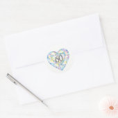 60 ans de diamant coeur aquarelle autocollants d'a (Enveloppe)