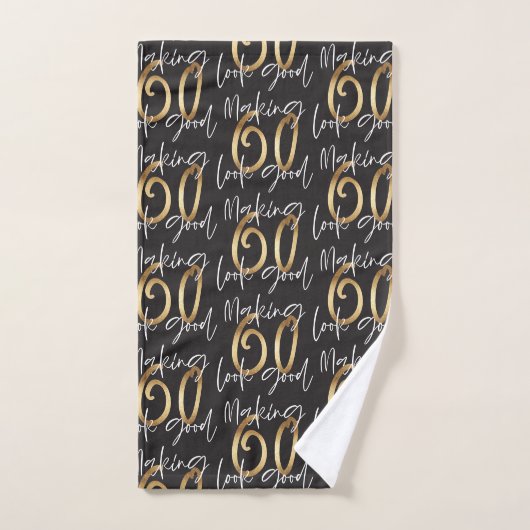 60 ans d'or en fête (Serviette à main)