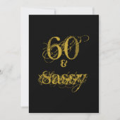 60 ans et Sassy 60e Invitation Anniversaire Noir e (Devant)