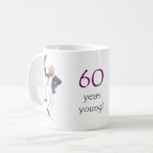 '60 ans jeune' Café Mug (Devant gauche)