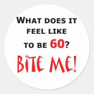 60 Bite me! Ronde Sticker