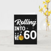 60 Bowling 60ste verjaardag Kaart (Gele Bloem)