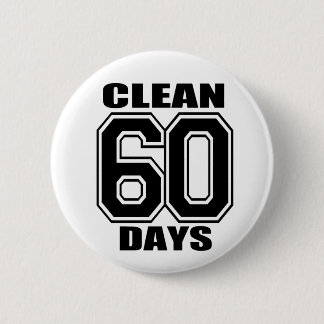 60 dagen schoon zwart ronde button 5,7 cm