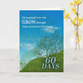 60 Dagen van Sobriety Summer Meadow Kaart (Gele Bloem)