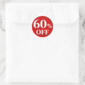 60% de réduction Autocollant rond classique à fond (Sac)