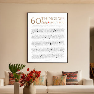 60 dingen die we van je houden, 70e 80e verjaardag poster