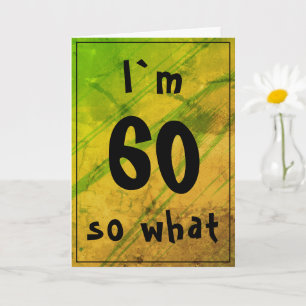 60 dus wat Funny Green 60th Birthday Abstracte Kaart