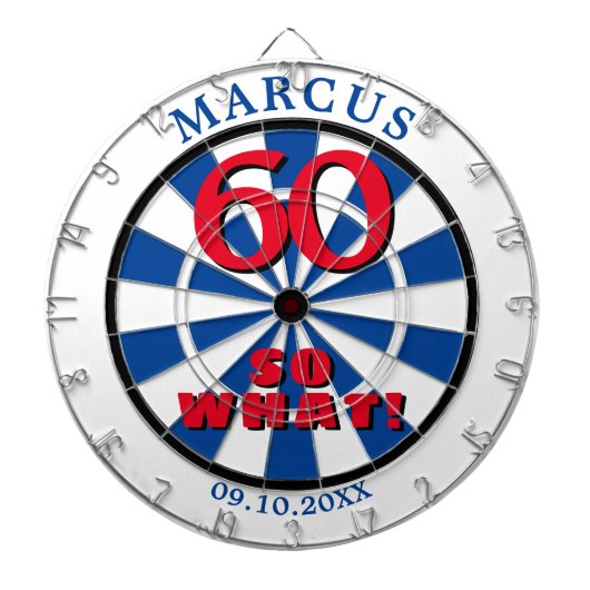 60 dus wat Funny Quote 60th Birthday Dartboard Dartbord (Voorkant)