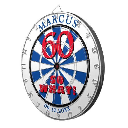 60 dus wat Funny Quote 60th Birthday Dartboard Dartbord (Voorkant Rechts)