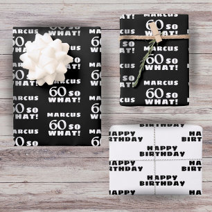 60 dus wat Leuke Citaat Typografie 60ste Verjaarda Inpakpapier Vel
