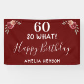 60 Dus wat Roos Rode Waterverf 60e verjaardag Spandoek (Horizontaal)