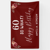 60 Dus wat Roos Rode Waterverf 60e verjaardag Spandoek (Verticaal)