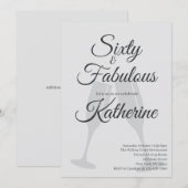 60 en Fabulous | 60ste verjaardagsfeestje  Kaart (Voorkant / Achterkant)