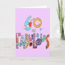 60 en Fabulous 60th Birthday Card Kaart