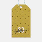 60 en Fabulous 60th Birthday Gold Spotted Cadeaulabel (Achterkant)