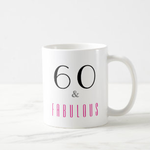 60 en Fabulous 60th Verjaardag Drank Koffie Mok