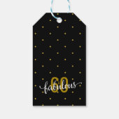 60 en Fabulous 60th Verjaardag Goud en Zwart Cadeaulabel (Achterkant)
