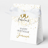 60 en Fabulous Birthday Gold en Black Elegant Bedankdoosjes (Voorkant Zijde)