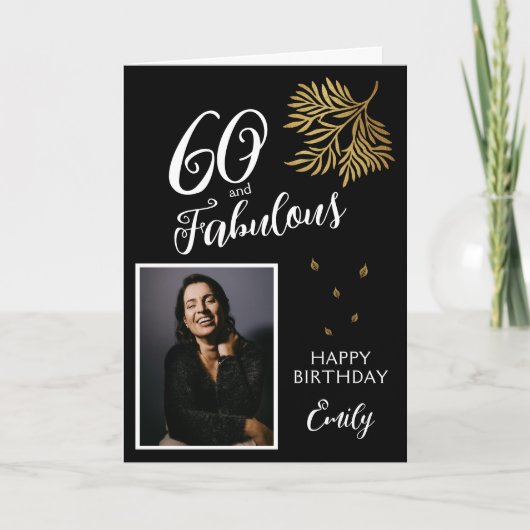 60 en Fabulous Foliage 60ste verjaardag Foto Kaart (Voorkant)