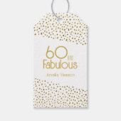 60 en Fabulous Gold Glitter 60th Birthday Cadeaulabel (Voorkant)