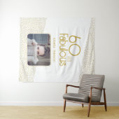 60 en Fabulous Gouden Glitter 60e Verjaardag Foto Wandkleed (In Situ (horizontaal))