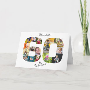 60 en Fabulous Multi Photo Friend 60th Birthday Kaart