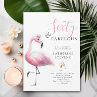 60 en Fabulous Pink Flamingo Tiara 60e verjaardag