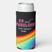 60 en Fabulous Rainbow Verjaardagsfeest Custom (Seltzer Achterkant)