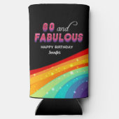 60 en Fabulous Rainbow Verjaardagsfeest Custom (Achterkant)