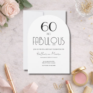 60 en Fabulous Zestig Verjaardagsuitnodiging Kaart
