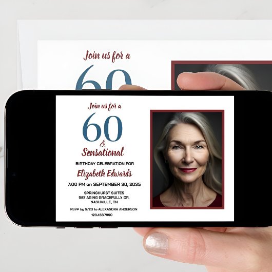 60 en feestdag gevierd kaart