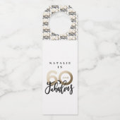 60 en geweldig bedankt voor je moderne verjaardags flessenhanger (Voorkant)