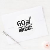 60 en nog steeds Rocking! Ronde Sticker (Envelop)