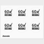 60 en nog steeds Rocking! Ronde Sticker (Vel)