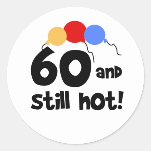 60 en nog warm ronde sticker (Voorkant)