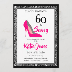 60 en Sassy 60ste verjaardagsfeestje Kaart