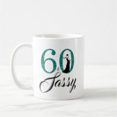 60 en Sassy Emerald Green Glitter 60th Birthday Koffiemok (Links)