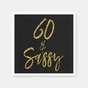 60 en Sassy Gold Foil Verjaardag servetten