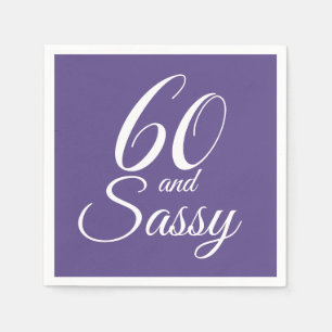 60 en Sassy Paarse verjaardagsfeestje Servet