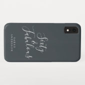 60 en Sassy Script Black White 60th Birthday Case-Mate iPhone Case (Achterkant (horizontaal))
