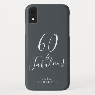 60 en Sassy Script Black White 60th Birthday iPhone XR Hoesje