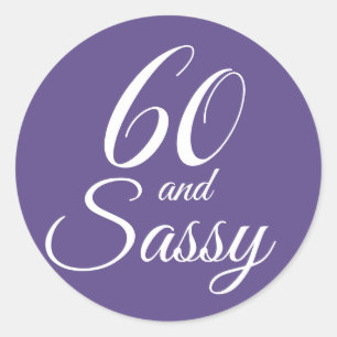 60 en Sassy Typografie 60e verjaardag Ronde Sticker