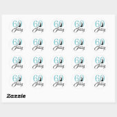 60 en Sassy | Typografie 60e verjaardag Ronde Sticker (Vel)