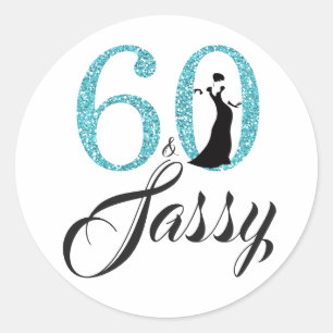 60 en Sassy Typografie 60e verjaardag Ronde Sticker