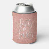 60 en Sassy Verjaardag Roos Goud Blush Roze Glitte Blikjeskoeler (Blikje Achterkant)